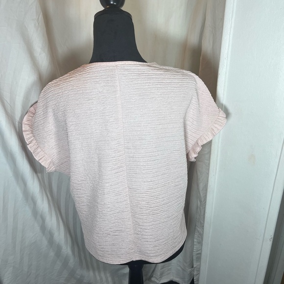 Elegant Pink Ruffle Sleeve Top - Picture 4 of 5